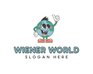 Globe World Cartoon logo design