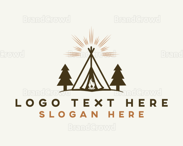 Camping Tent Adventure Logo