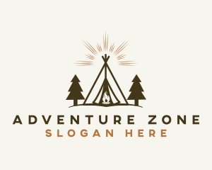 Camping Tent Adventure logo design