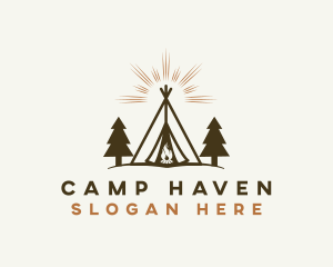 Camping Tent Adventure logo design