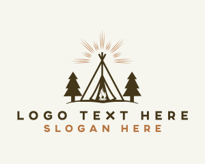 Camping Tent Adventure Logo