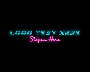 Neon Light - Neon Party Wordmark logo design