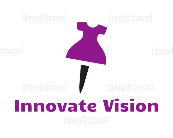 Purple Dress Pushpin Logo