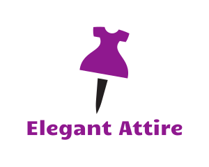 Gown - Purple Dress Pushpin logo design