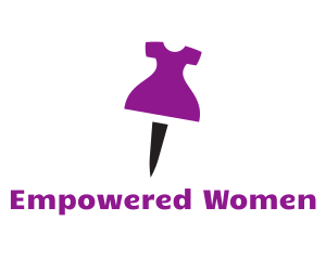 Purple Dress Pushpin logo design