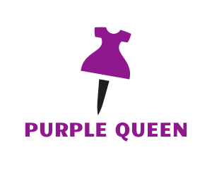 Purple Dress Pushpin logo design