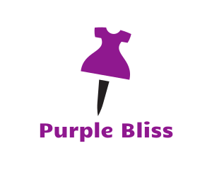 Purple Dress Pushpin logo design