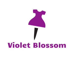 Purple Dress Pushpin logo design