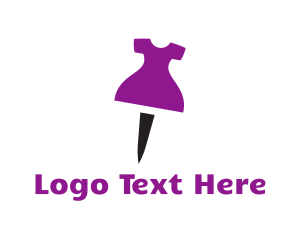 Pin - Purple Dress Pushpin logo design