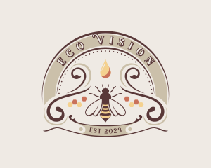 Eco Honeycomb Bee logo design