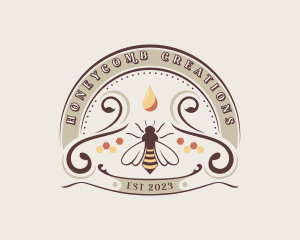 Eco Honeycomb Bee logo design