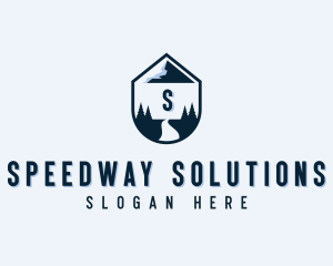 Road - Forest Mountain Road logo design