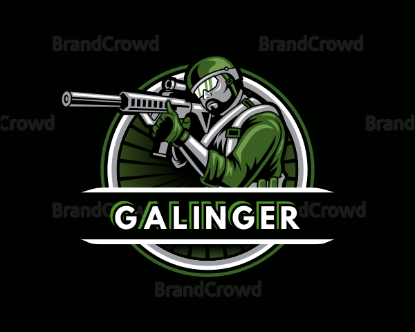 Shooting Military Gun Gaming Logo