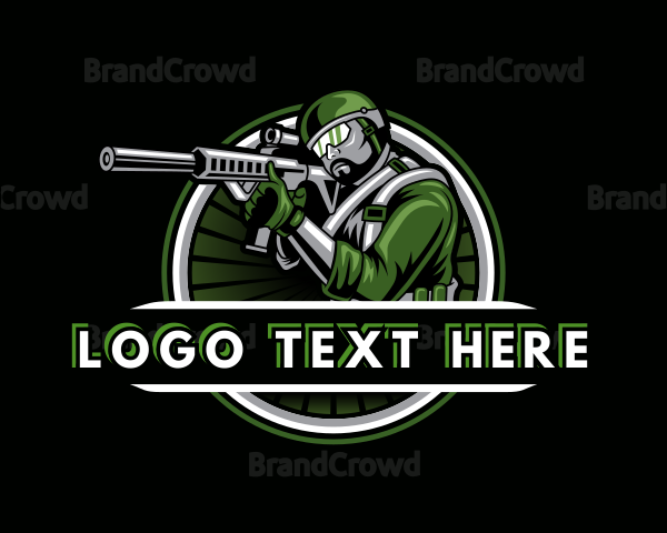 Shooting Military Gun Gaming Logo