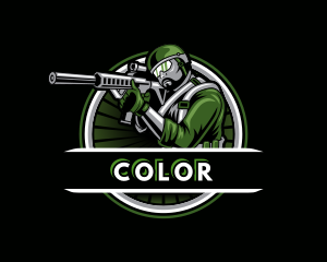 Shooting Military Gun Gaming Logo