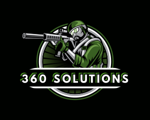 Shooting Military Gun Gaming logo design