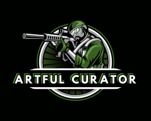 Shooting Military Gun Gaming logo design