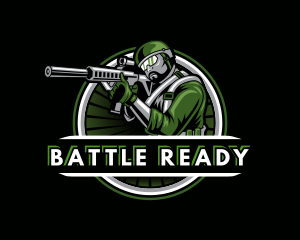Infantry - Shooting Military Gun Gaming logo design