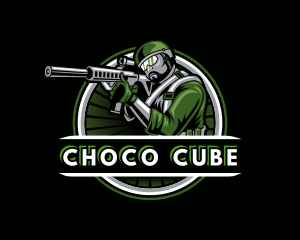 Police - Shooting Military Gun Gaming logo design