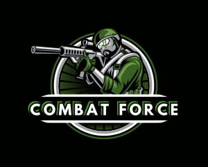 Military - Shooting Military Gun Gaming logo design