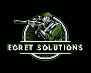 Shooting Military Gun Gaming logo design