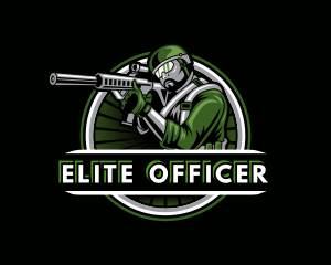 Officer - Shooting Military Gun Gaming logo design