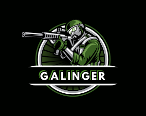 Rifle - Shooting Military Gun Gaming logo design