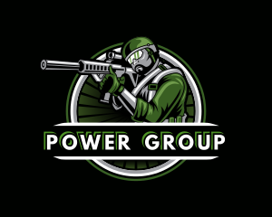 Shooting Military Gun Gaming logo design