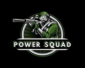 Squad - Shooting Military Gun Gaming logo design