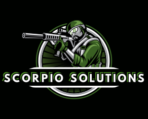 Shooting Military Gun Gaming logo design