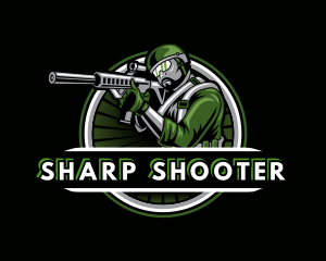 Rifle - Shooting Military Gun Gaming logo design