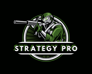 Shooting Military Gun Gaming logo design