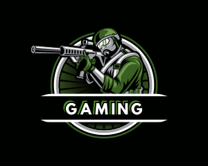Shooting Military Gun Gaming logo design