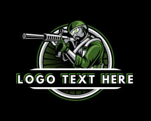 Shooting Military Gun Gaming Logo