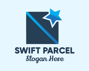 Parcel - Blue Star Box logo design