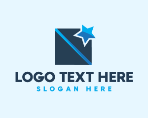 Movie Production - Blue Star Box logo design