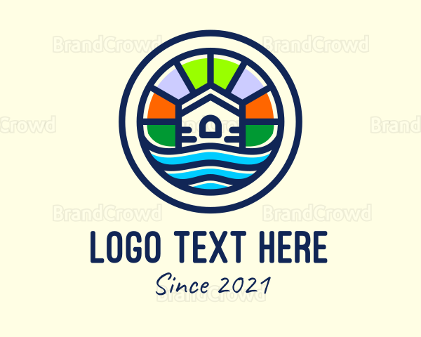 Colorful Beach House Logo