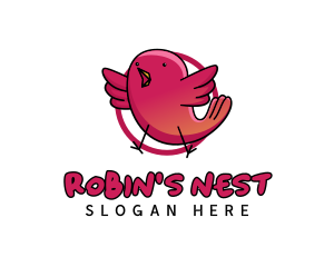 Robin - Red Bird Chick logo design