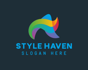 Hostel - Tropical Wave Letter A logo design