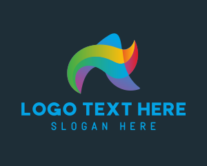 Colorful - Tropical Wave Letter A logo design