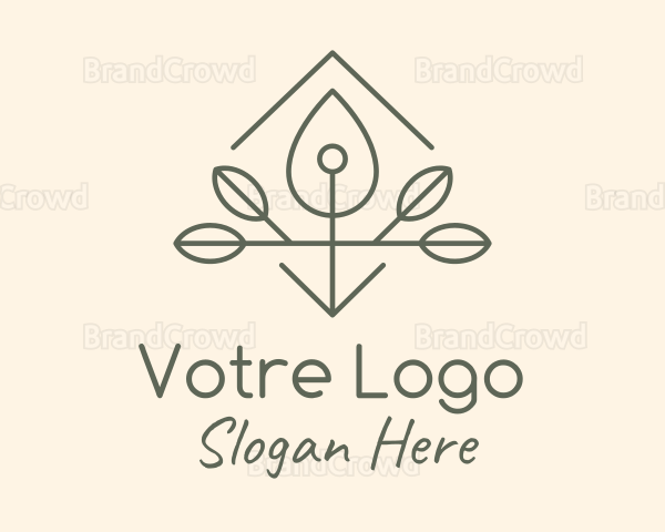 Leaf Plant Oil Drop Logo