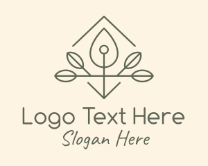 Leaf Plant Oil Drop logo design