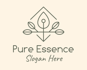 Essence - Leaf Plant Oil Drop logo design