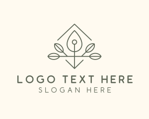 Leaf Plant Oil Drop logo design