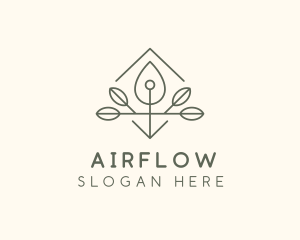 Leaf Plant Oil Drop logo design