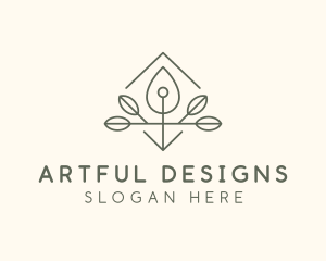 Leaf Plant Oil Drop logo design