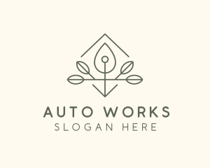 Leaf Plant Oil Drop logo design