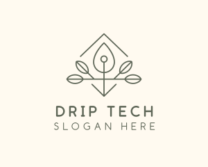 Leaf Plant Oil Drop logo design