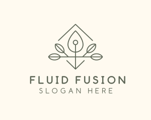 Leaf Plant Oil Drop logo design