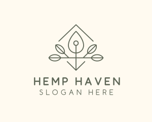 Leaf Plant Oil Drop logo design